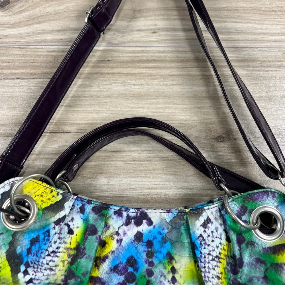 Cynthia Rowley Snakeskin Print Hobo Bag Faux Leather with Strap